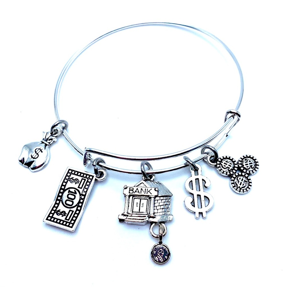 Banker Bracelet Bank Theme Charms May Be Personalized